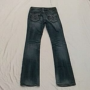 Big Star Dark Blue Flared Jeans with Embroidered Back Pockets